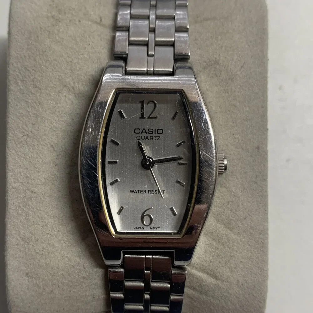 Casio Women's Quartz Silver Dial Silver-Tone Bracelet 22mm Watch LTP1254